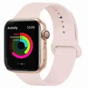For Apple Watch Series 8 /7 /SE /6 /5 /4 /3 /2 /1 Ultra Wrist Band 38mm 40mm 41mm iWatch Wristband Loop Strap Silicone Band (Small - Pink Sand)