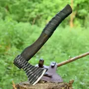 Custom Gift Forged Carbon Steel Viking Axe with Ash Wood Handle