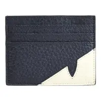 在飛比找森森購物網優惠-FENDI 7M0164 品牌小怪獸牛皮名片信用卡夾.深藍