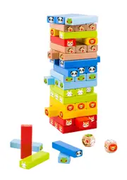Tooky Toy 31.5cm Kids/Children Stacking Animals Wooden Block Board Game 3+