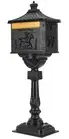 Manager Rustproof Cast Aluminum Locking Security and Post Mount Mailbox Large Bl