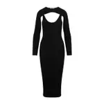 [Jonathan Simkhai X Wolford] Jonathan Simkhai X Wolford-Black Wool Blend Contoured Ribs Dress-Donna S