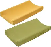 Abaodam Elastic Changing Pad 2 Pack Washable Removable Nappy Change Table Topper Sheets