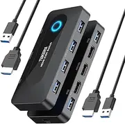 KVM Switch, TEKERA USB Switch with 4K@60Hz HDMI and 4 USB 3.0 Ports for 2 Computers Share Keyboard Mouse Printer and one HD Monitor with 2 USB Cables and 2 HDMI Cables