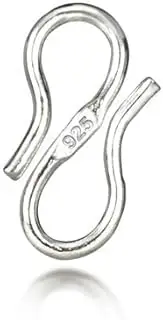 [The Jewellery Store London] Handmade 925 Sterling Silver S Hook Eye Clasp, Nickel-Free Jewellery Findings, Perfect for Necklace Clasp, Lobster Clasp, and Bracelet Clasp, 14mmx6mmx1mm