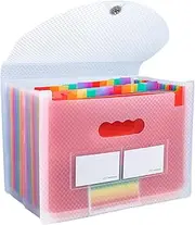 25 Pockets Folders,Accordion File Organizer, A4 Letter Size Paper File Organizer,Expanding File Folder with Labels,Document Organizer for Classroom, Home, Office and Travel