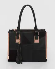 Black Lucy Square Tote Bag