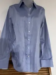 Talbots Women’s Blue Button Up Blouse Size 16 Retail $79.50