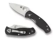 Spyderco Persistence Folding Knife C136GP Plain Edge Blade Black G-10 Handle