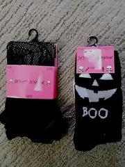 BETSEY JOHNSON BLACK FISHNET HALLOWEEN Spiderweb M/L 3 Pairs of Socks 5-10