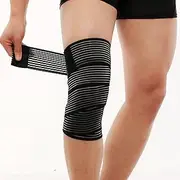 Elastic Compression Bandage Adjustable Leg Sleeve Knee Wraps Brace Support Bands For Stabilising Ligament, Joint Pain, Sport (Color : Black)