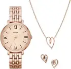 New Fossil Jacqueline Analog Rose Gold Dial Women's Watch ES5252SET
