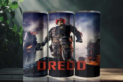 Dredd (2012) Movie Poster 20 Ounce Stainless Steel Tumbler Metal Straw