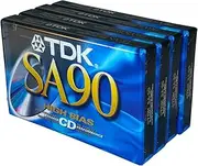 TDK SA 90 High Bias Ultimate CD Performance Blank Audio Cassettes, 4 Pack