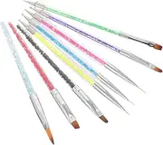 NIYANGLE 8pcs Dual Tip Dotting Pens for Gradient Blending Precision Liner Brush for Rhinestone Placement and Creative DIY Manicure Designs