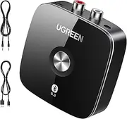 UGREEN Bluetooth 5.3 Receiver 3.5mm Aux & 2RCA Jack Wireless Music Adapter Built-in Battery Portable Adaptor for HiFi Stereo Amplifier Speaker Car Audio TV Headphones Home Theater