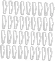 130pcs Plastic Buckle Hooks Rope Buckles Mask Hook Key Hanging Buckles Mask Strap Hook Mask Hanging Buckles Key Pendant Hook DIY Plastic Hook Gourd Hook Mask Hoist Hook White