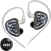 EZ EAR KZ AS24 PRO in-Ear Monitor HiFi IEM, 8BA in-Ear Headphones, High Precision Sound Channel Structure, 4-Lever Tuning with 0.75 mm 2PIN Silver-Plated Cable for Musicians and Singers (Tuning