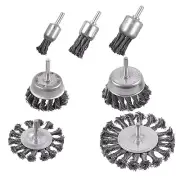 7Pcs Twist Knot Wire Wheel Brush for Drill Crimped Cup Wire Wheels Brush Set for