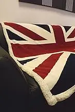 Union Jack Fleece Blanket Throw - Red Whit Blue. British Flag