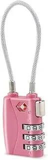 WHAMVOX Luggage Cable Padlock 3- Combination TSA Approved Portable Pink Security