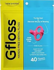 Gfloss Hands-Free Dental Floss - 40 Count - Easy to Use & Discreet Flossers for Adults | Travel Floss | Thin Soft Floss for Tight Teeth | Unwaxed Unflavored | PFAS-Free Oral Care