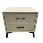 Decann Modern Leather Upholstery Bedside Table/Night Stand/Steel Legs
