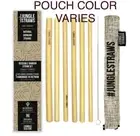 Bamboo Drinking Straw Set 6pc. Eco Friendly Organic Jungle Straws w Storage Bag
