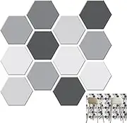 Wall Tile Stickers - 10 Sheets Fireplace Decals - 3D Hexagon Peel and Stick Wall Tile for Kitchens Bathrooms Fireplace Decor 11.8 X11.8inches