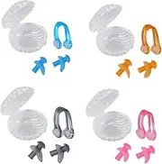 High End Silicone Nose Clip Set for Swimming Accessories with Strap Comfortable Fit for Surf and Shower Use Orange