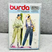 Burda 6743 Sweatshirt Buttoned Vest and Pants Misses Size 8 16 Sewing Pattern
