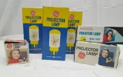 Lot of 6 Vintage Projector Lamps, GE-DRS, DKM and Quartzline BJW, Sylvania DDA