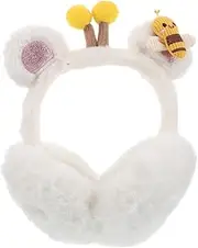 [FRCOLOR] Little Bee Ear Muffs for Ear Muffs for Men Fluffy Cute Ear Covers Kid Ear Protection Ear Protective Cover Ear Protective Warmer Winter Fleece Ear Muff White Plush