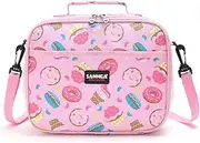 Insulated Lunch Bag for Children/Teens/Kids - Lunch Box for Daily Office Work School Outdoor Activities - Reusable Leakproof Cooler Bag Picnic Zipper Organizer (Pink)