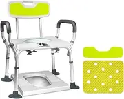 Z&y GLAa Bedside Commode Chair,Bathroom Shower Chair,Bedside Commode Chair Adjustable Height Shower Toilet Chair Comfortable Durable/White