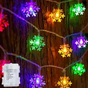 Dazzle Bright Christmas Snowflake String Lights, 2 Pack Total 100LED 50FT Batter