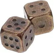 HONMEET 2pcs Vintage Metal Game Dice with Rounded Corners Party Props for Board Games Gatherings and Fun Activities Safe Lightweight Design for Home and Outdoor Use