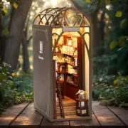 DIY Book Nook Kit – Miniature Library Reading Room with LED Light for Adults