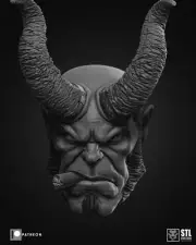 Hellboy Anung un Rama v3 horns and cigar custom head for action figures