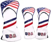 1 3 5 Golf Headcovers Usa Stars And Stripes White Vintage Retro Patriotic Driver Fairway Golf Wood Sets
