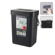 Catzon Small Plastic Trash Can Hanging Waste Bin for Kitchen Bathroom -Black