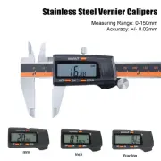 Stainless Steel 6" Digital Caliper Vernier Gauge LCD Micrometer Measuring Tool