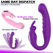 Soft Rabbit Vibrator Dildo Anal Vagina GSpot Clitoris Stimulator Adult Sex Toy