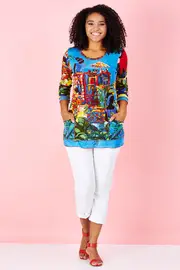 Caribbean Print Tunic--ORI-22185
