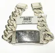 $1,750 John Hardy 8" M Silver Classic Chain Station Calcite Curb ID Bracelet NWT