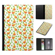 PASSPORT ITINERARY ORGANIZER|ORANGE PEAR FRUIT PATTERN #1