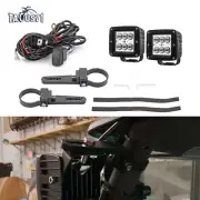 2" Clamp Mount Roll Bar LED Spot Light Pod Wire Kits For Honda Talon 1000X 1000R
