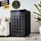 70L Wine Cooler Fridge 28 Bottles LED light 12°C-18°C thermo-electric cooling
