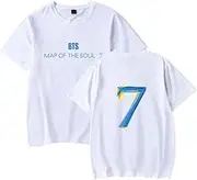 [Flyself] Kpop T-Shirts Map of Soul 7 T-Shirt Summer Short Sleeve Letter Printed Cotton Casual Loose Tee Tops Suga Jin Jimin Jung Kook J-Hope Rap-Monster V