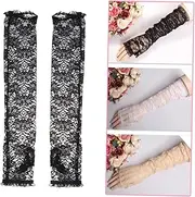Uv Protective Lace Arm Covers 1 Pair Elbow Sleeves Comfortable Elastic Brace Breathable for Outdoor Activities Cycling Fishing Golf